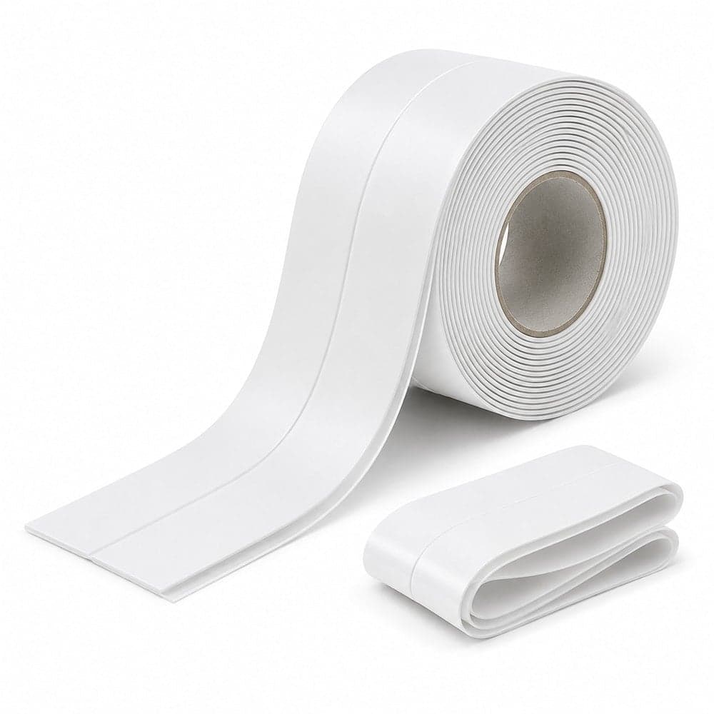Caulk Tape Waterproof Adhesive, 2 Rolls Toilet Kitchen Caulk Sealing Strip, Bathtub Caulking Sealant Tape for Bathroom, Countertop, Sink, Floor Wall Edge Protector (1.5" x 10.5Ft)