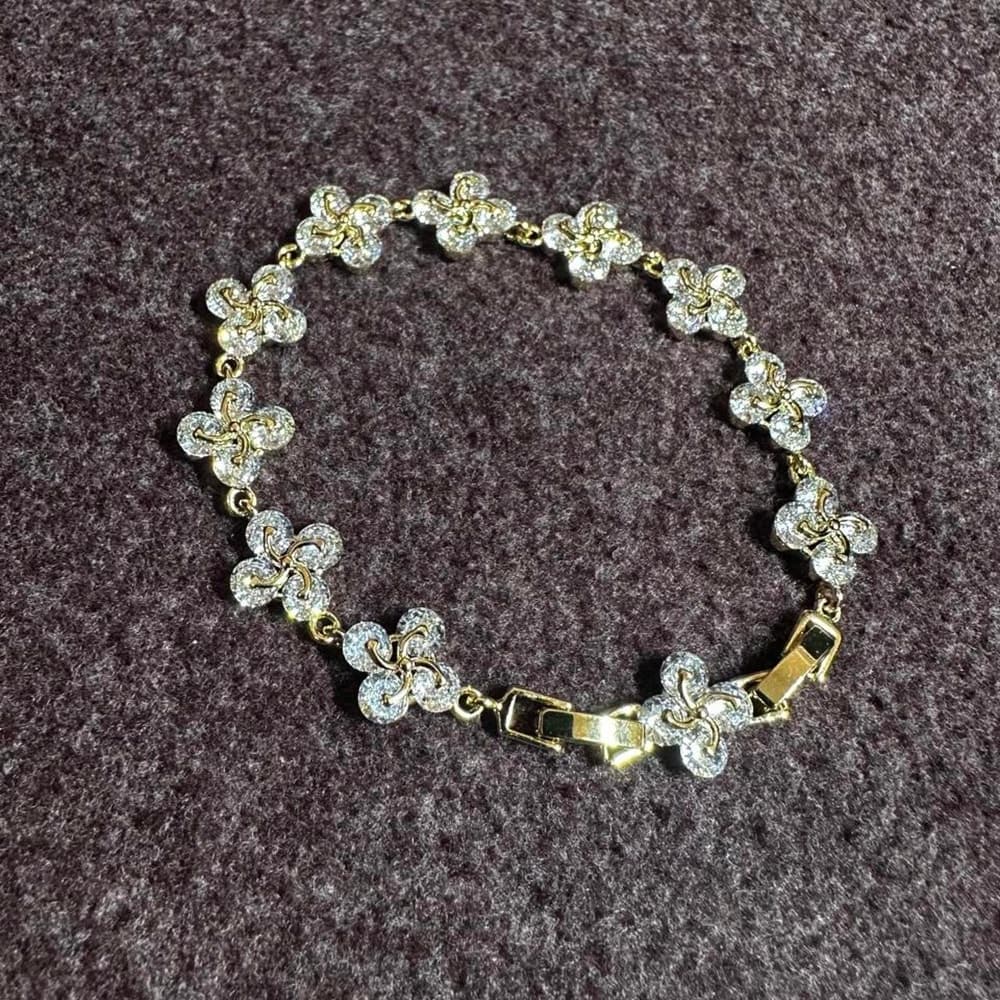 Gold field bracelet with Tourmaline-stones in a