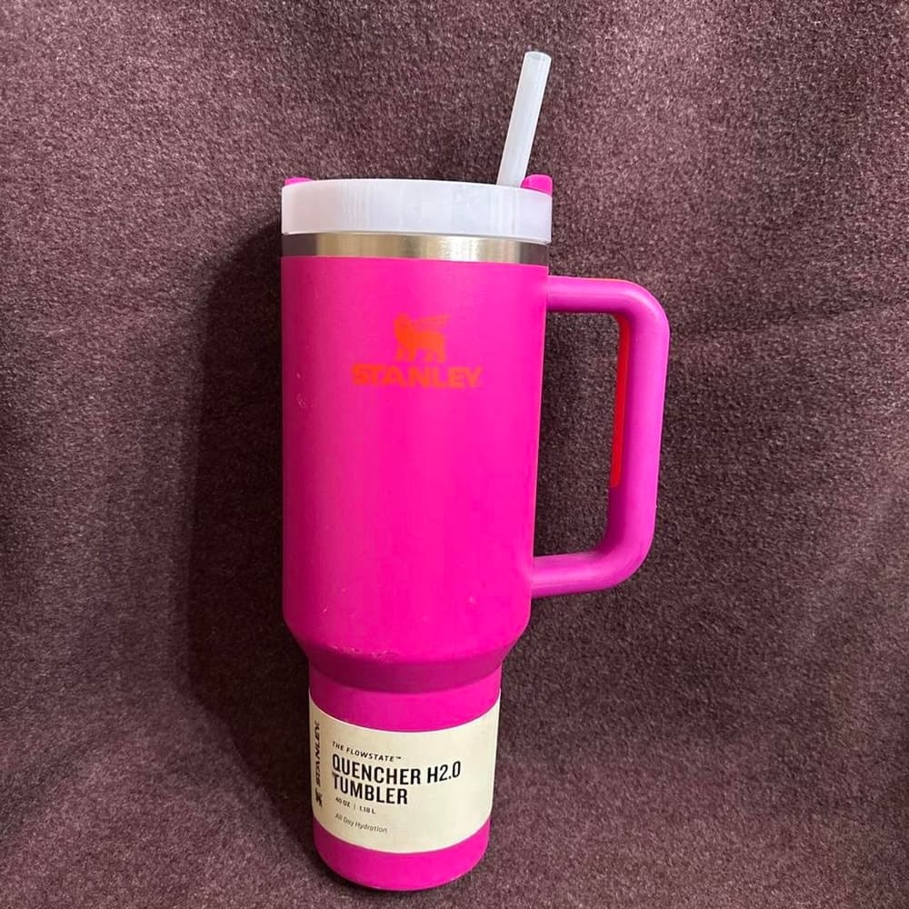 Brand New Stanley pink tumbler with straw #travel