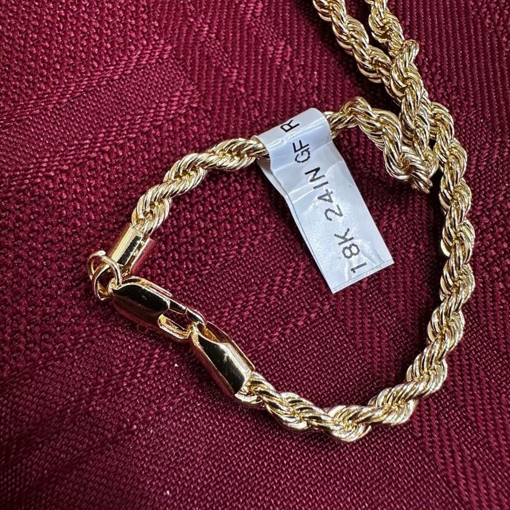 18k gold field rope chain necklace #gold #luxury