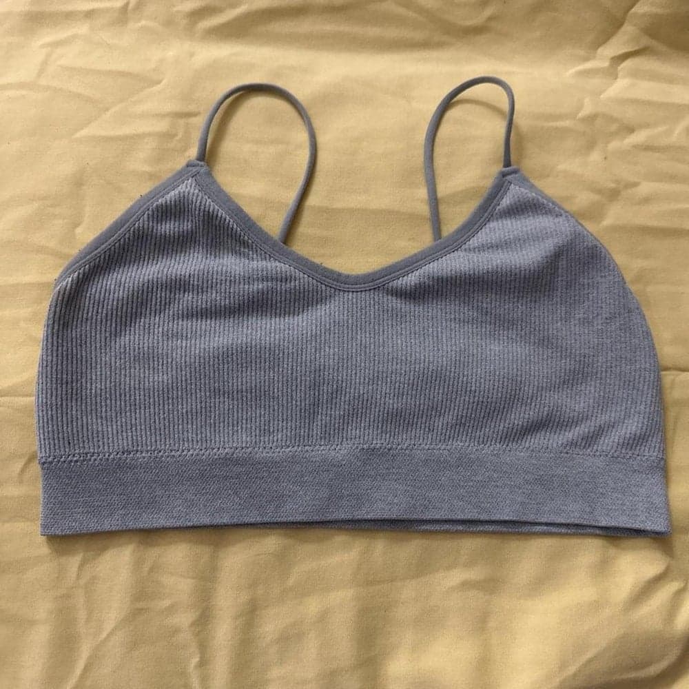 Blue ribbed crop top #ribbed #cropped.