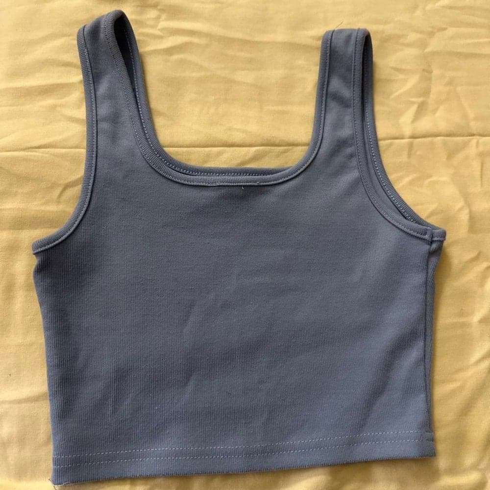 Gray ribbed tank top #ribbed #basics