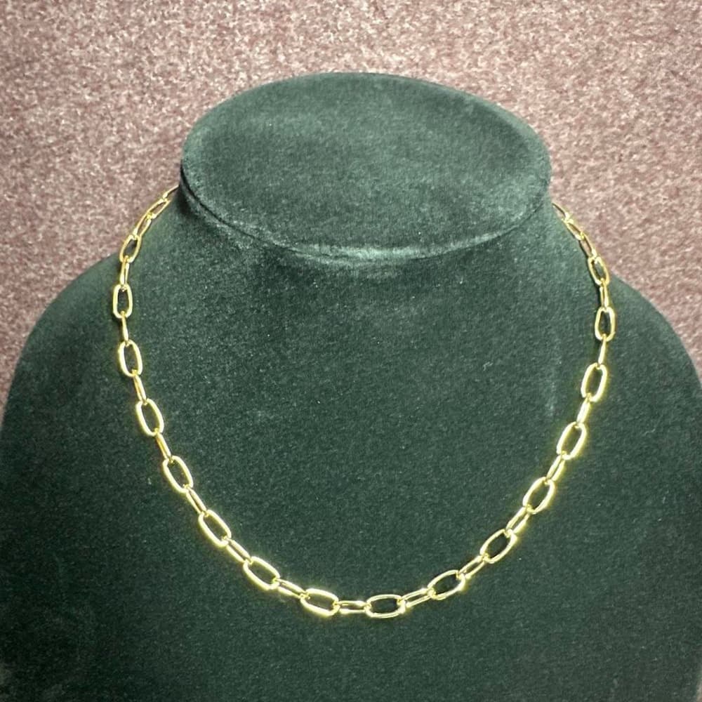 Gold field paper clip link chain necklace #goldfield