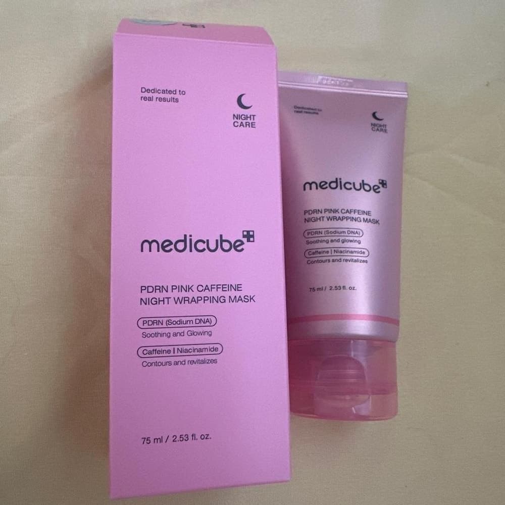 Medicube PDRN pink Caffeine night wrapping mask