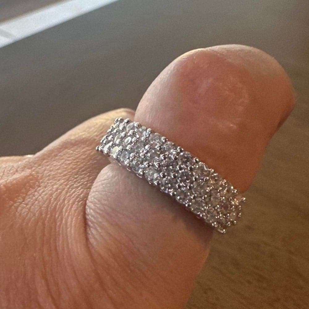 Moissanite band size 7 in a continuous row
