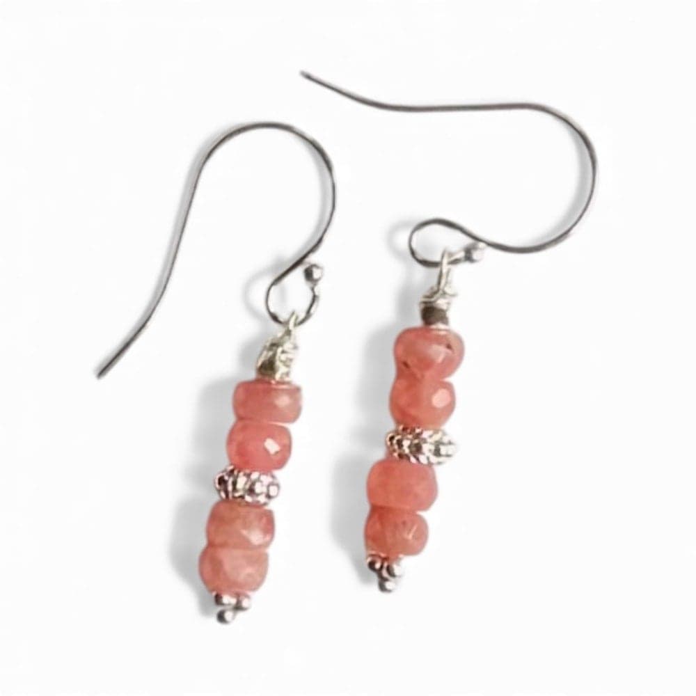 Rhodochrosite & Sterling Silver Earrings