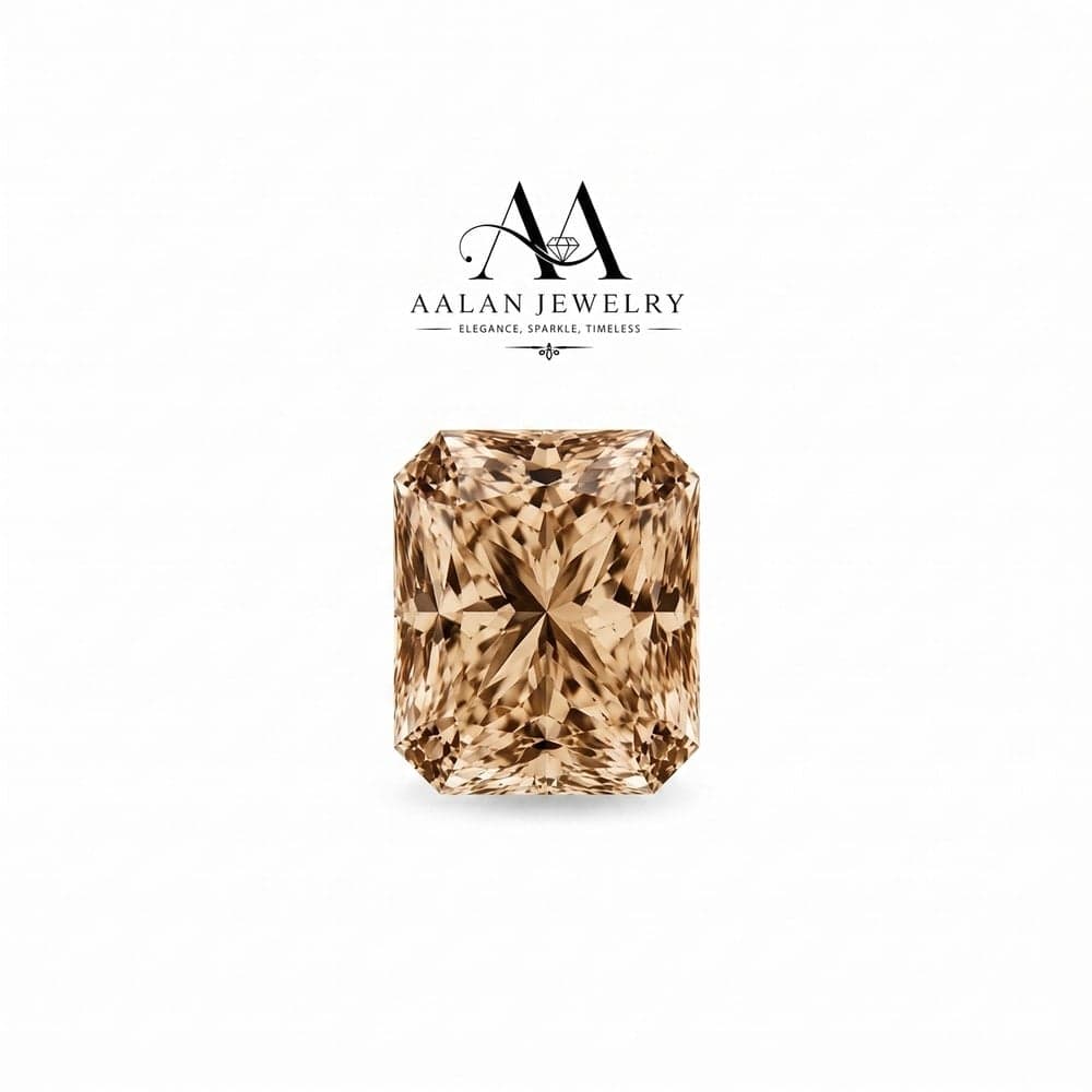 Radiant Champagne cut clear Moissanite loose stone vvs1 clarity Dcolor