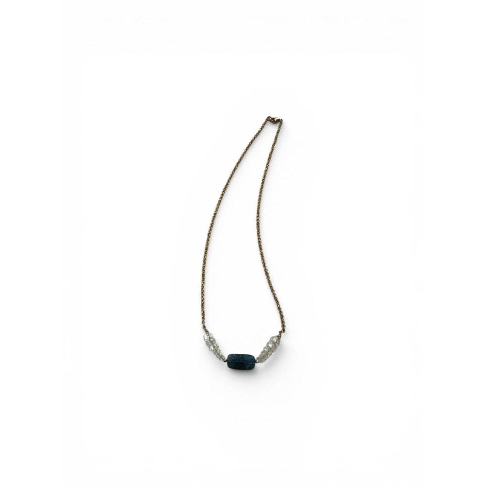 Moonstone and Green Gemstone Necklace