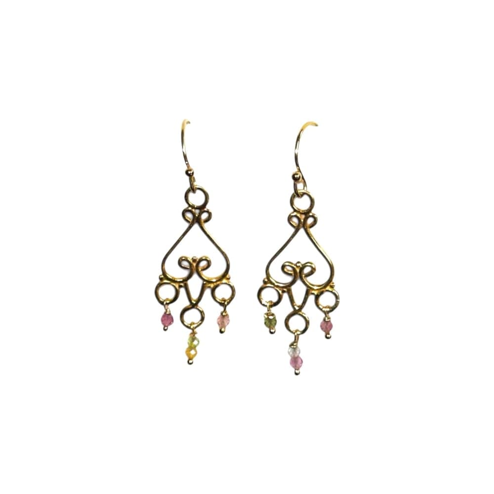 Tourmaline & Vermeil Chandelier Earrings