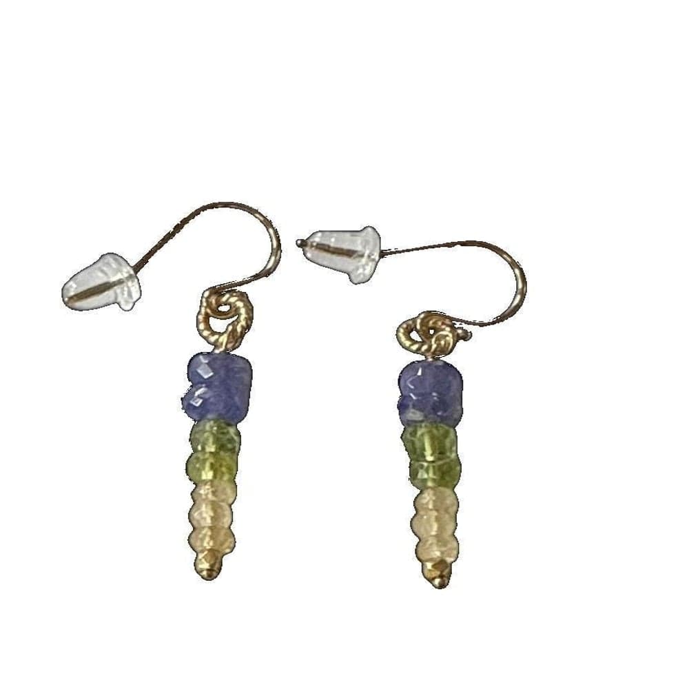 Tanzanite, Peridot & Citrine Drop Earrings – Gold Vermeil