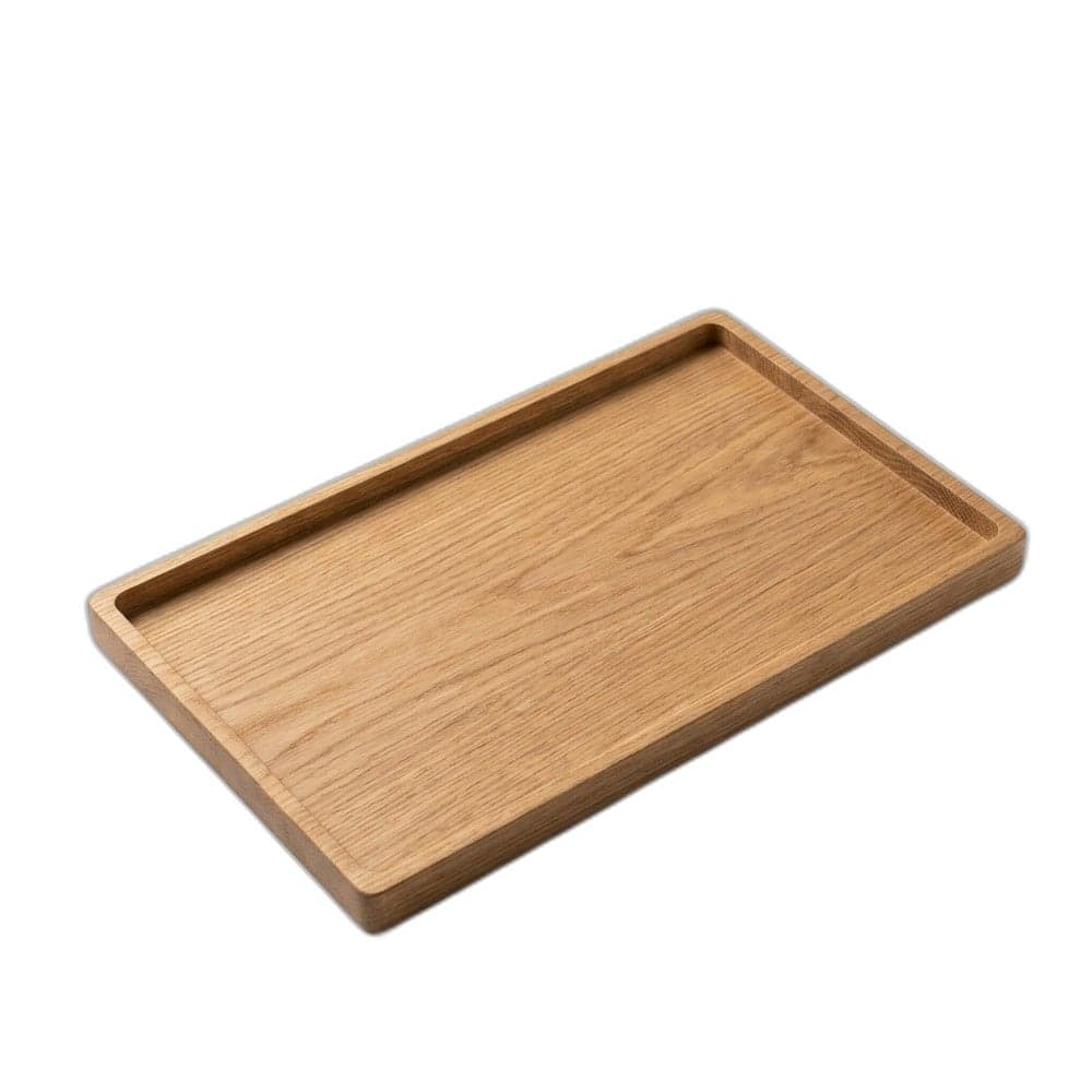 Premium Wooden Serving Tray, Solid Oak Coffee Table Tray with Raised Edges – Decorative Food Serving Platter for Breakfast, Drinks, Kitchen, Bathroom & Home Décor Organizer Tray