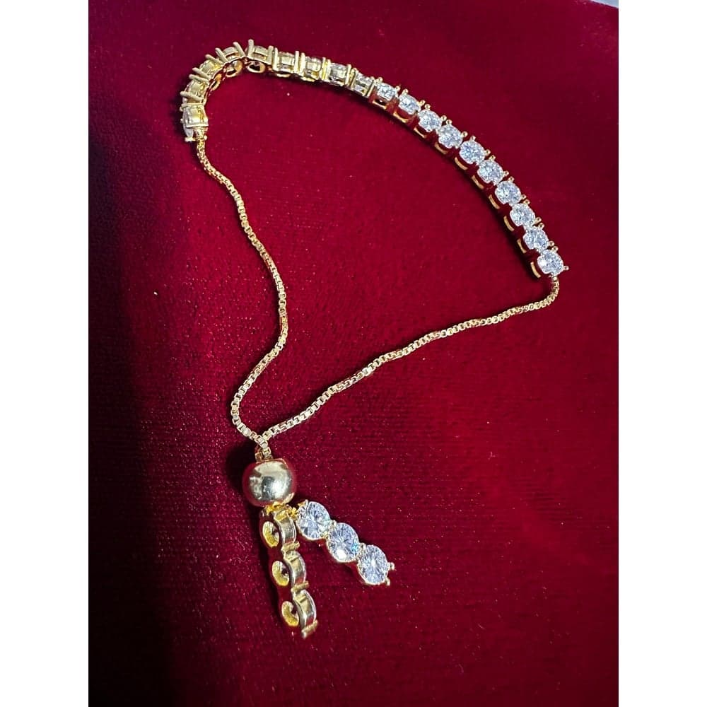 Gold vermeil 12.5 carat half tennis bracelet