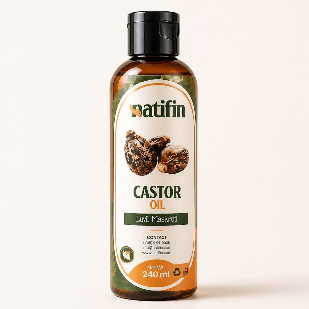 Natifin Organic Castor Oil for Hair Growth – 8 oz
